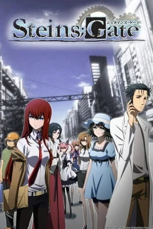 Steins;Gate : affiche avec Rintaro Okabe et Kurisu Makise pour un guide sans spoiler