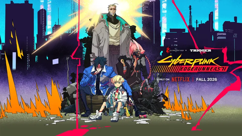 Affiche promotionnelle de Cyberpunk: Edgerunners 2 avec les nouveaux personnages