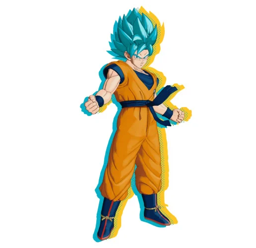 Visuel officiel de Goku Super Saiyan Blue pour Dragon Ball Gekishin Squadra sur fond blanc uni