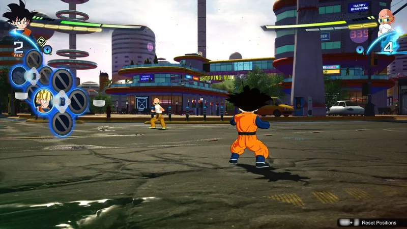Capture officielle de Dragon Ball Sparking ZERO avec Goku en combat dans une ville
