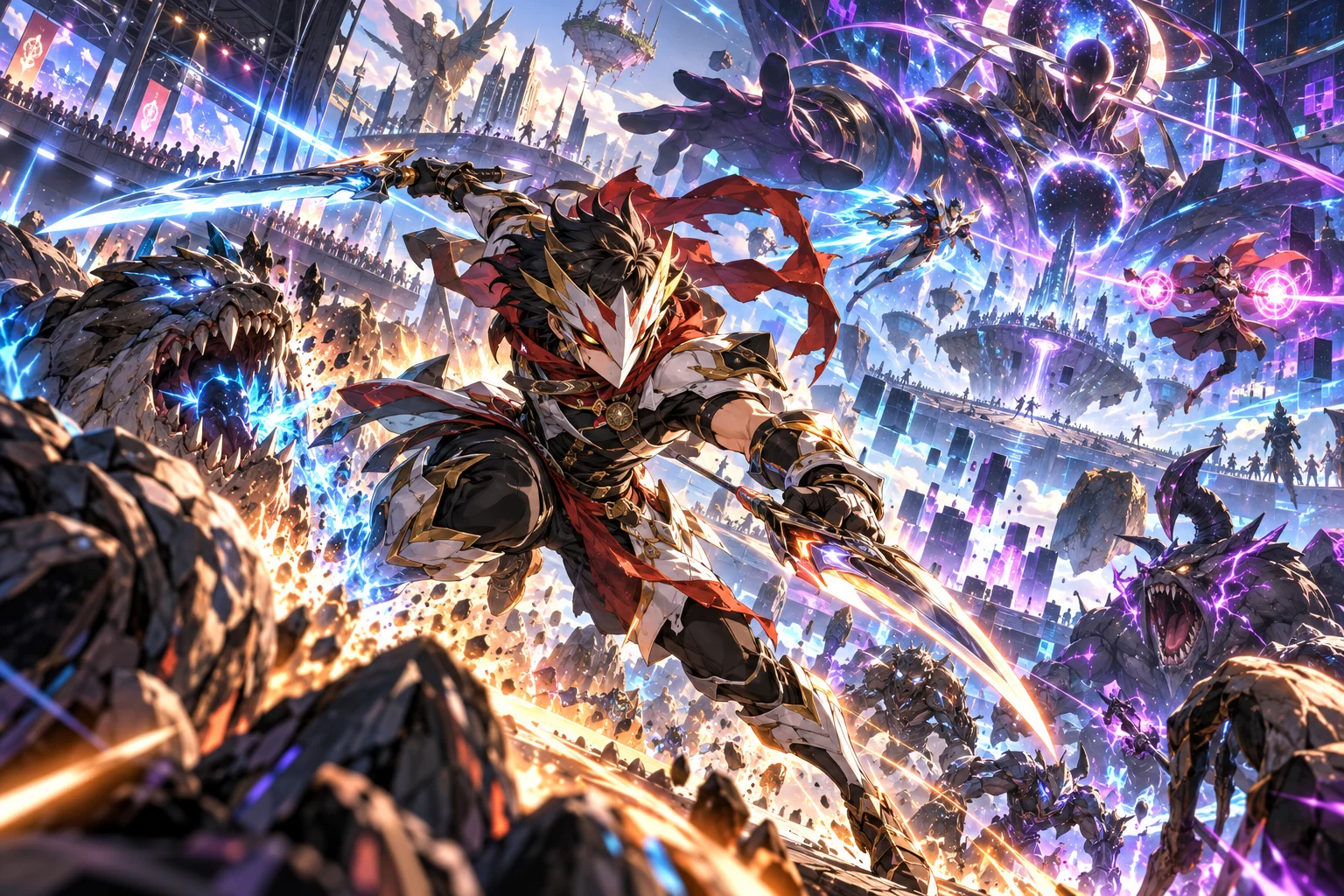 Illustration originale de Shangri-La Frontier saison 3, visuel non officiel généré par IA