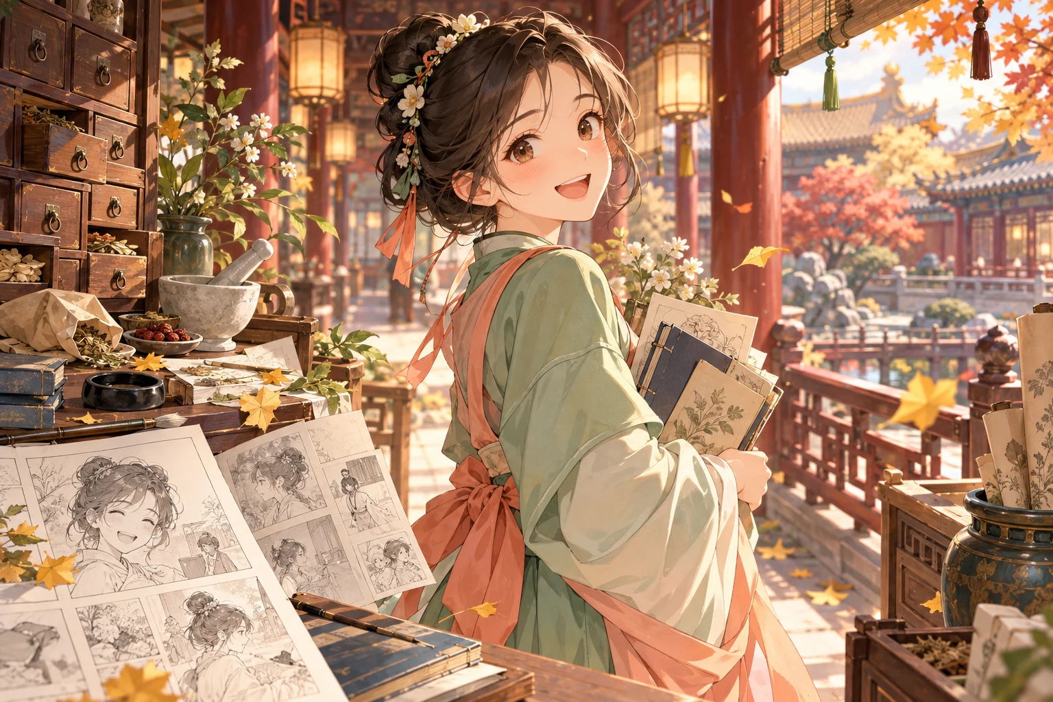 Illustration originale générée par IA pour le manga consacré à Xiaolan, visuel non officiel
