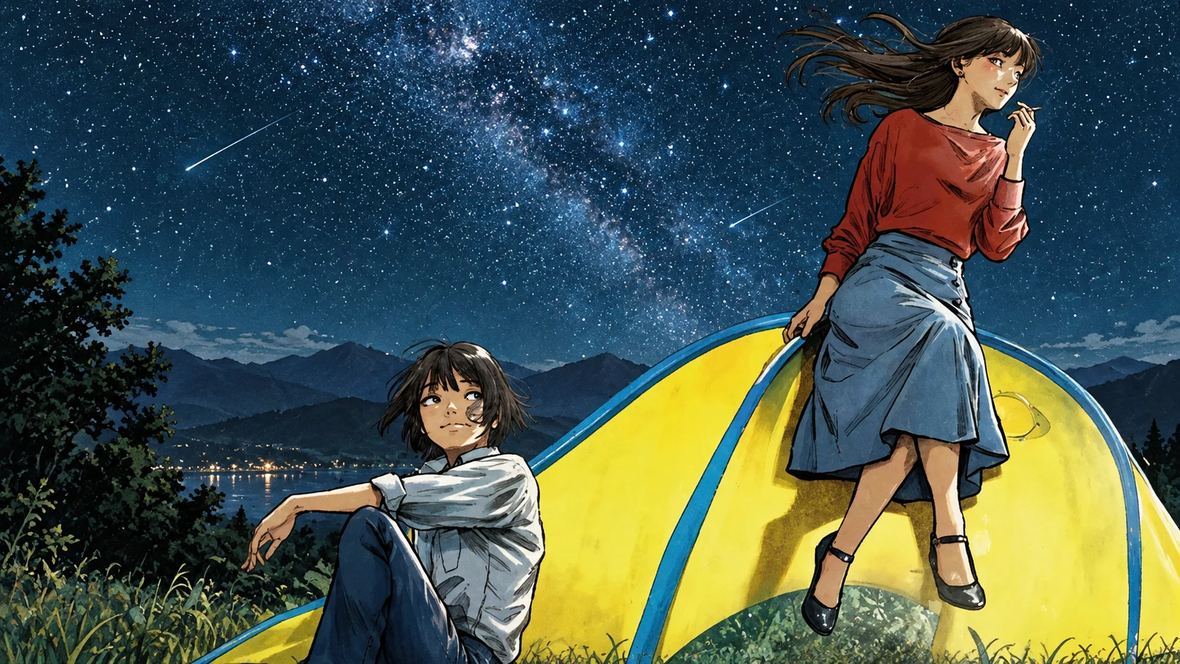 Horizon, manga de Shiten Akiyama : illustration éditoriale retouchée par IA, visuel non officiel