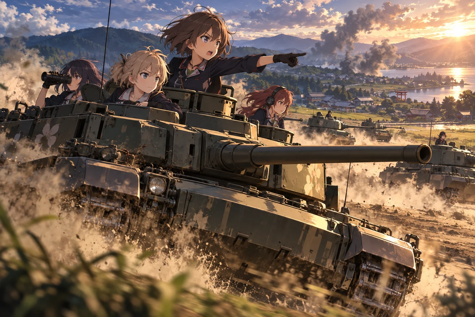 Illustration originale générée par IA pour Girls und Panzer das Finale 5, visuel non officiel