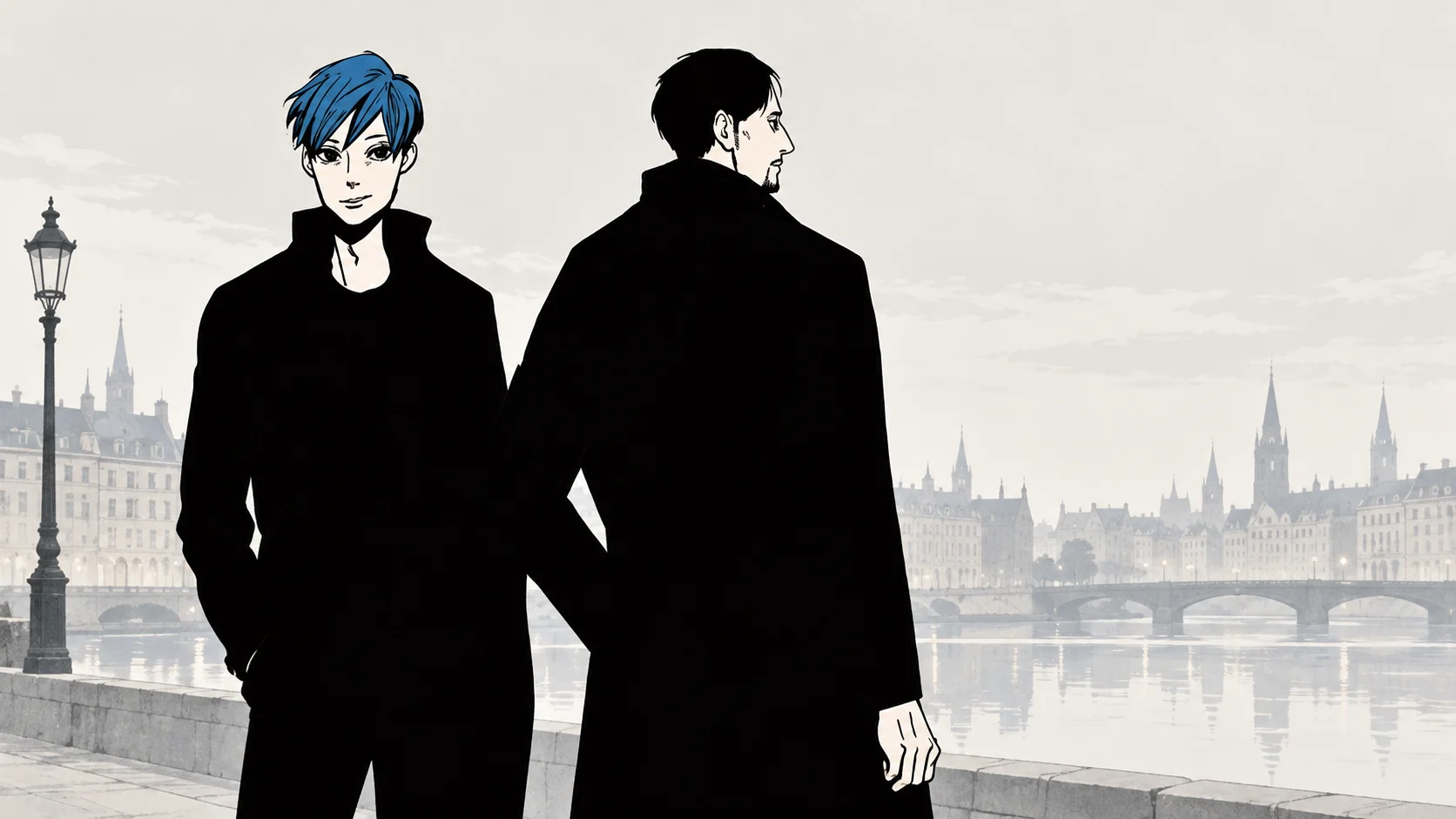 Visuel non officiel retouché par IA pour illustrer l'annonce du manga KORORE lié à ACCA-13 et BADON