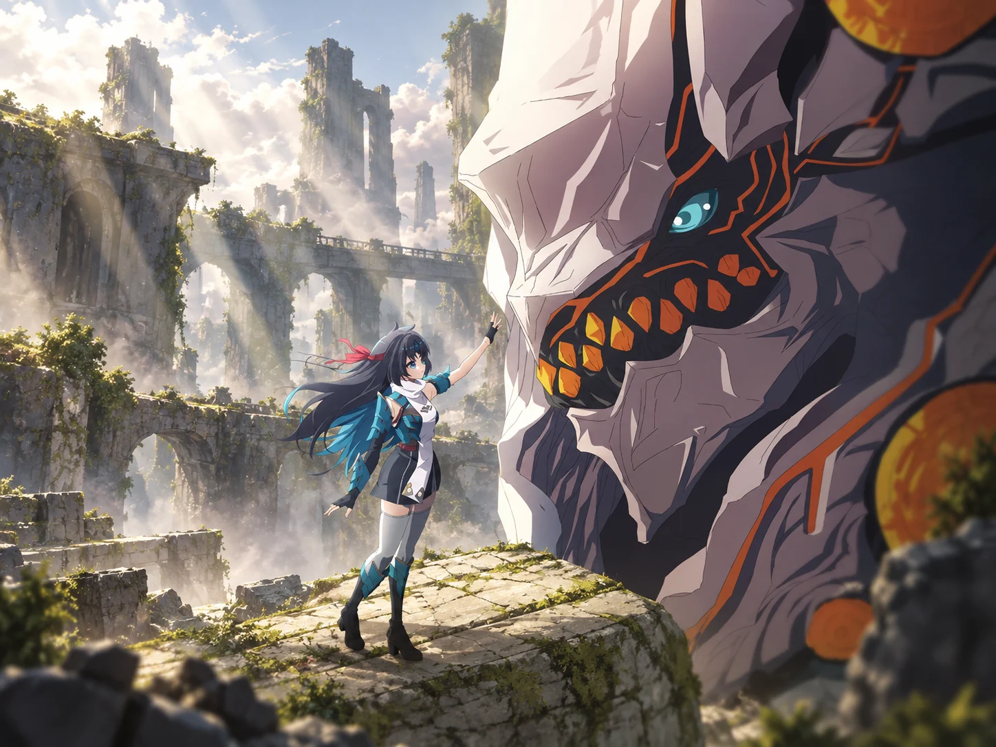 Kaiju Decode: The Ring of Aidara : illustration éditoriale retouchée par IA, visuel non officiel
