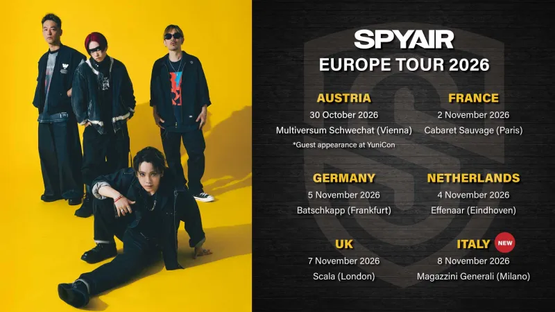 SPYAIR revient à Paris en 2026 : tournée européenne, Haikyu!! et révélations du groupe