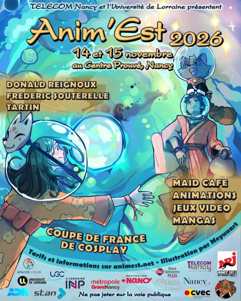 Affiche officielle Anim’Est 2026 les 14 et 15 novembre à Nancy